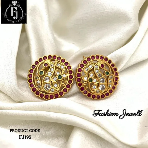 Fashion Jewell Peacock Design Kempu Stone Earstud Price In India Buy