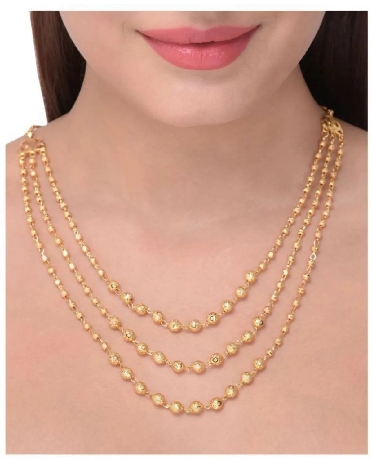 High Gold Plated 3 Layer 18 inches Ball Chain