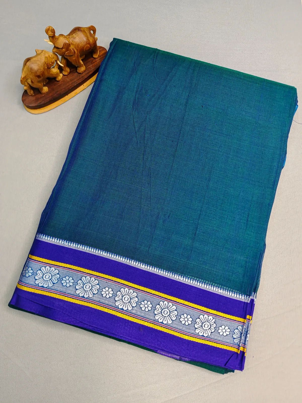 Premium Mercerised Cotton saree with silk pallu