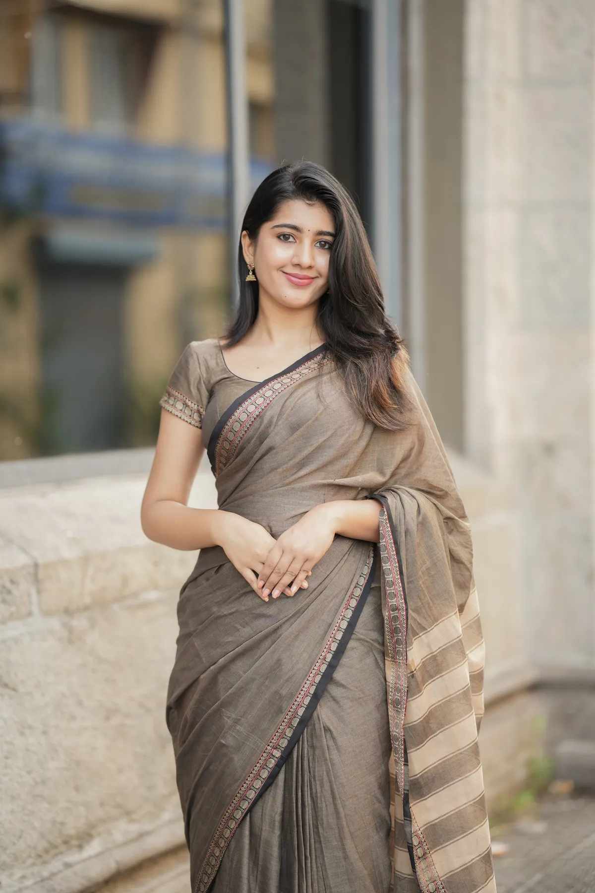Shraddha Beige Narayanapet Pure Cotton saree