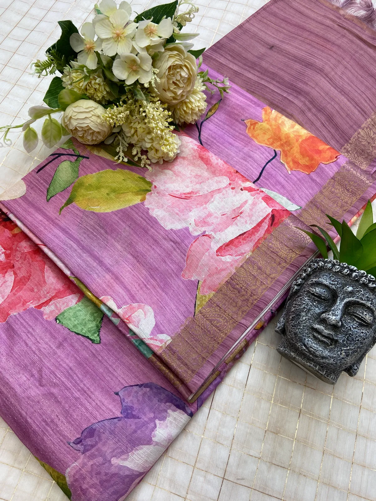 Soft Bhagalpuri Silk sarees with Beautiful Digital Print With Attractive Border Design Saree And Digital Print Blouse With Tassels