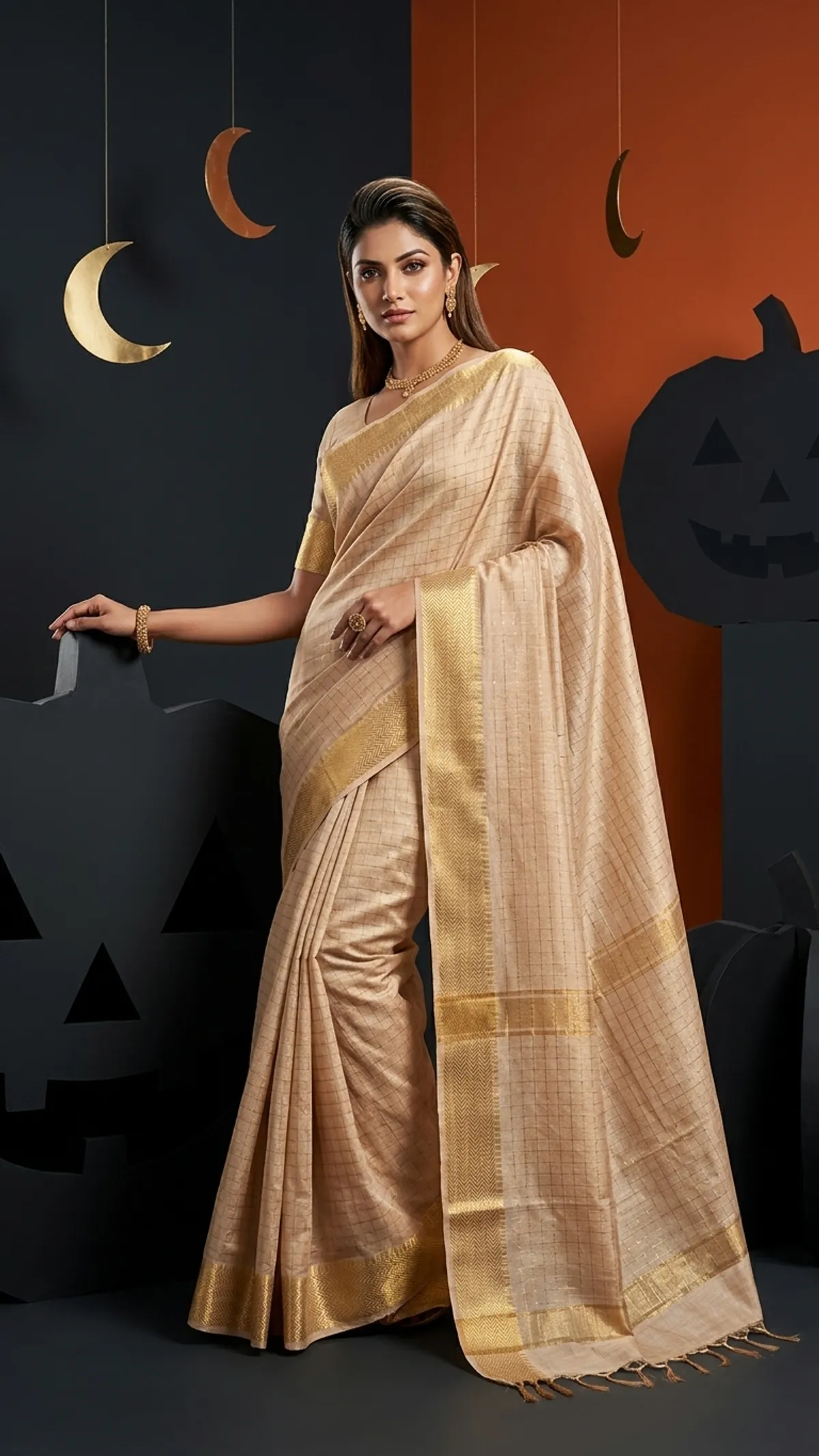 Exclusive Handwoven Cotton SIlk Mangalgiri Saree With Running Blouse Piece