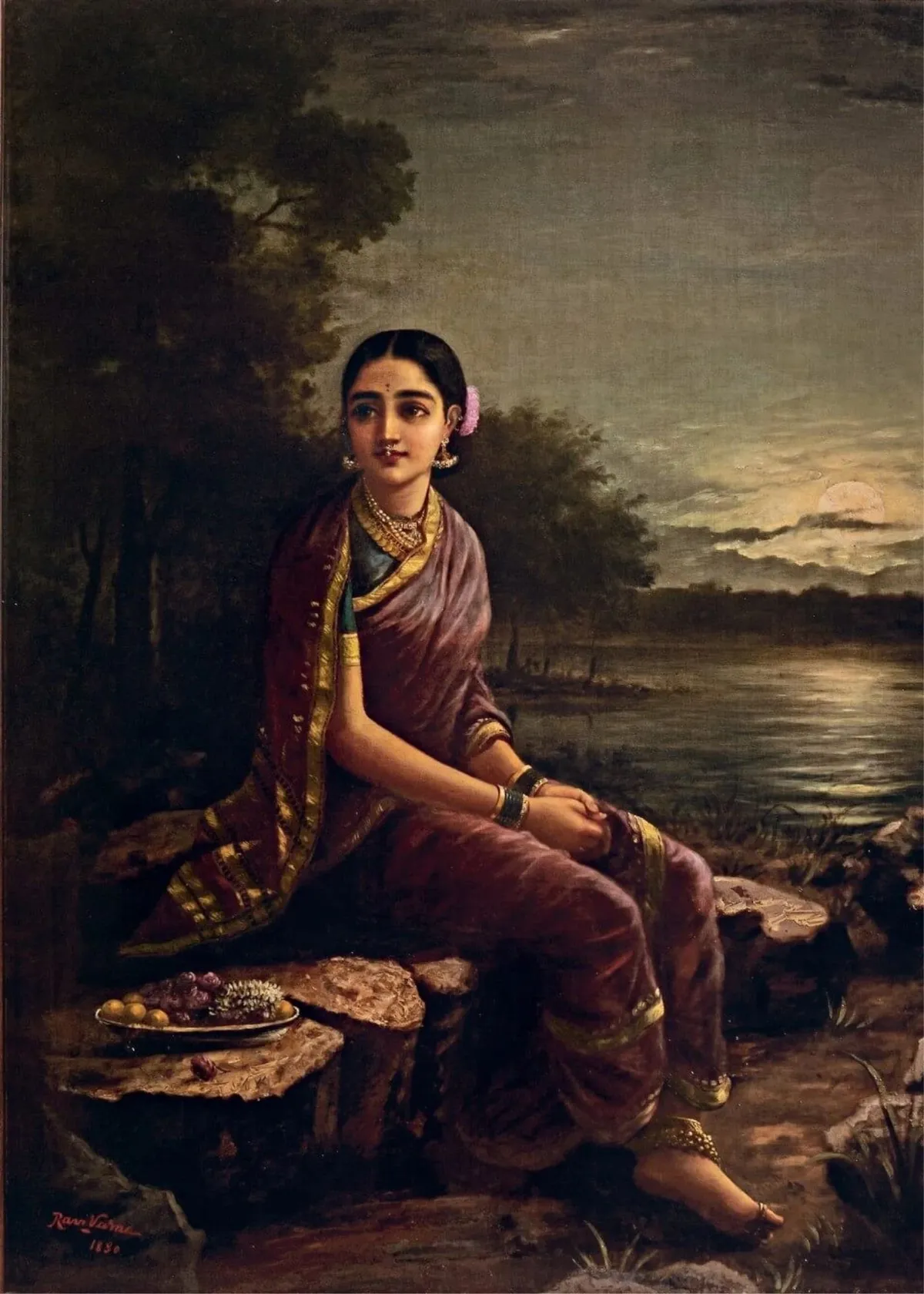 Radha_in_Moonlight_(1902),_A_Raja_Ravi_Varma_Painting,_Unframed_Canvas_Print,_Multicolor__DECORATUS__undefined