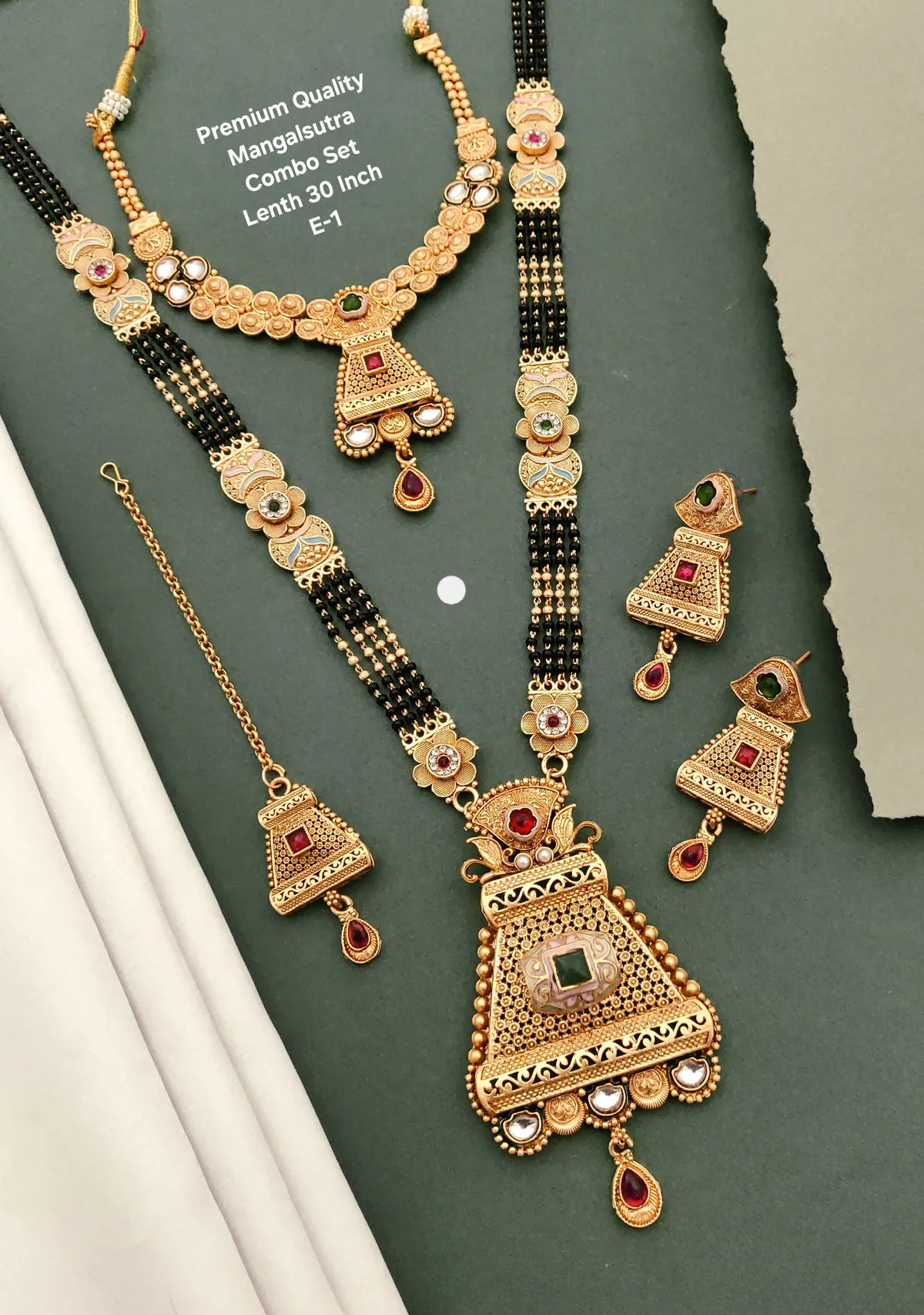 Gold Plated Mangalsutar Combo Set | Premium Designer M.S Combo