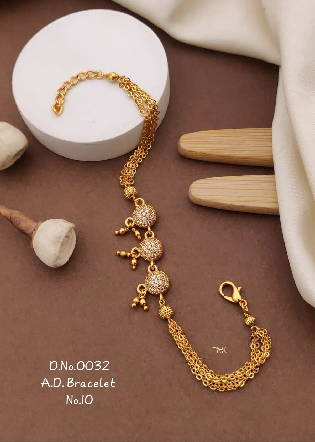 Gold-Plated Adjustable Crystal Bracelet for Women