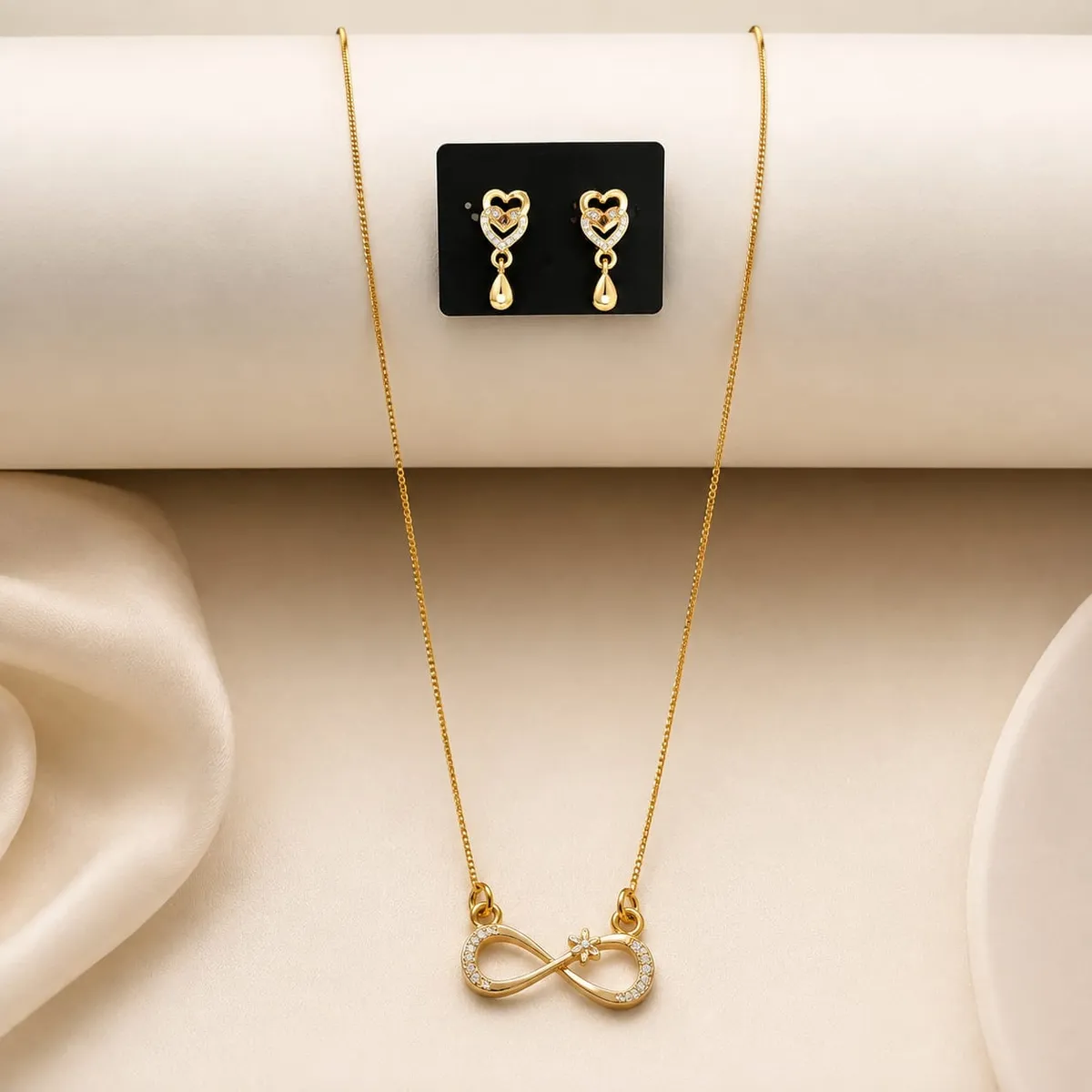 Trendy Gold Plated Infinity Necklace for Women