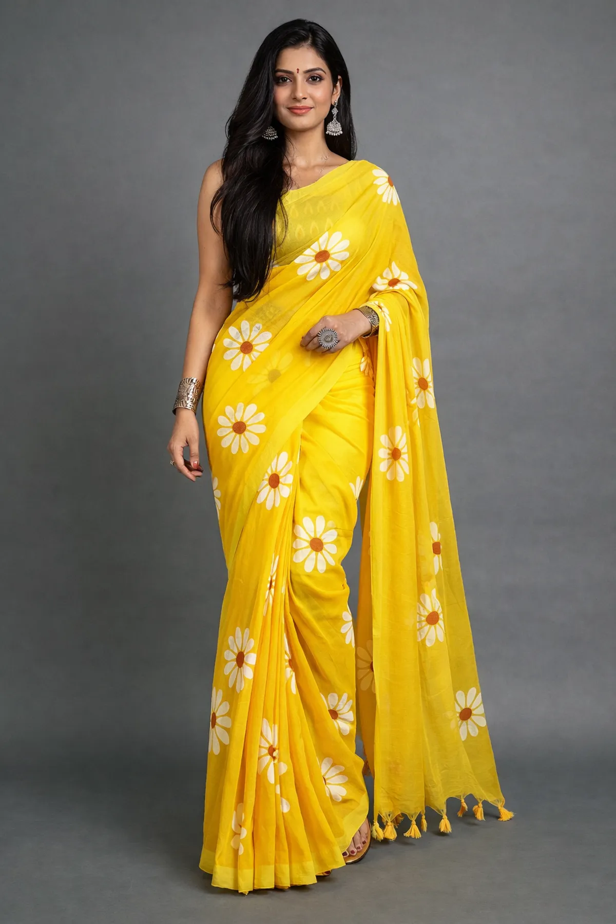 Samaira Khadi cotton Print saree with Running Blouse