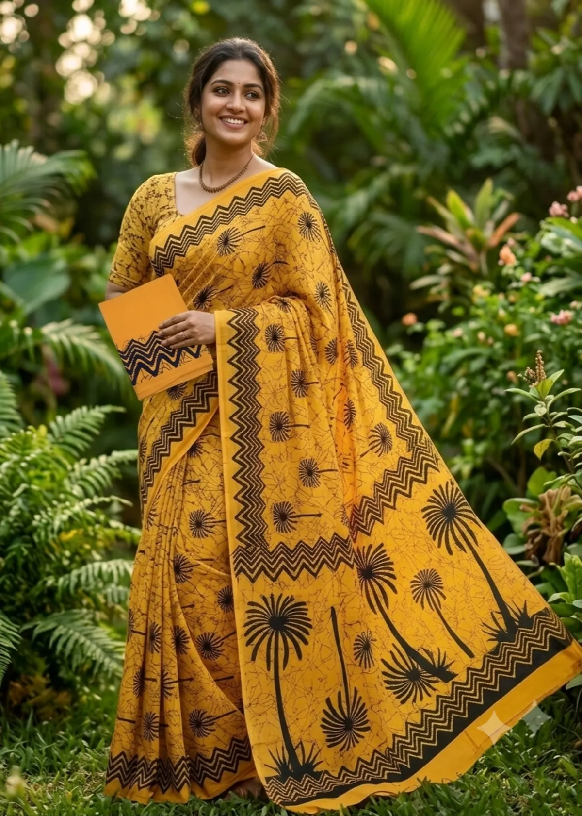 Trending Mul Cotton Tree Print Saree with blouse