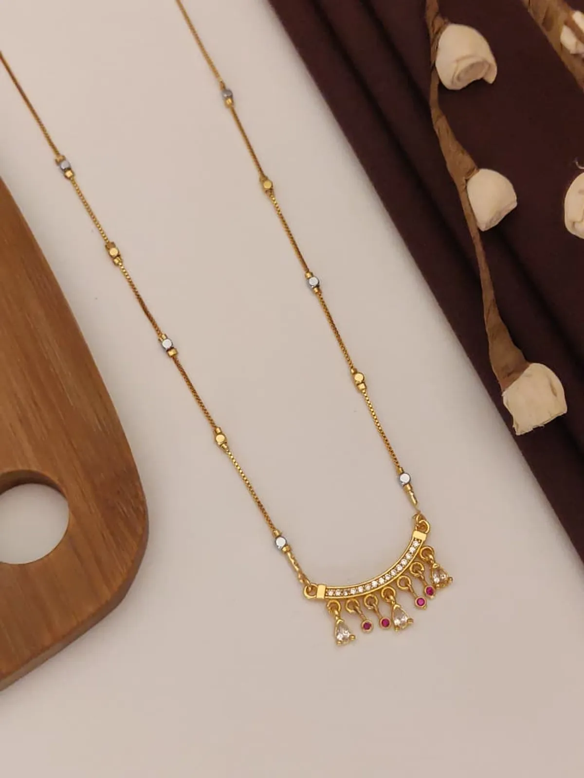 Gold Copper Metal Aarohi Grace Necklace For Women