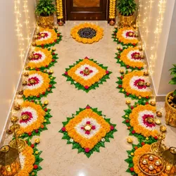 Craft_And_Celebrate_FLOWER_RANGOLI_MATS__POORNIMA'S MAGICAL FINGERS