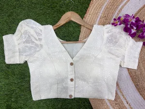white chicken blouse designs images