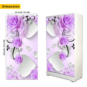 Vinyl Self Adhesive Wardrobe Wallpaper Stickers For Home Decoration (213X99 Cm) view 2