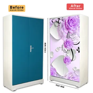 Vinyl Self Adhesive Wardrobe Wallpaper Stickers For Home Decoration (213X99 Cm) view 3