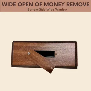 Wooden Money Saving Box | Cash Saver Money Box with Counting Target | 1,00,000 Savings Challenge Piggy Bank | Coin & Cash Bank for Boys, Girls and Adult | Durable & Eco-Friendly