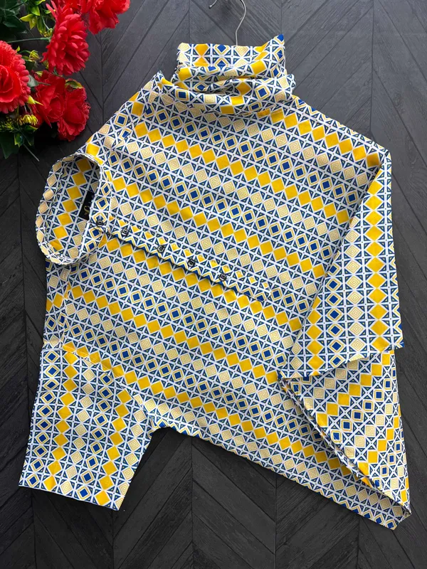 Blue_&_Yellow_Color_Printed_Kurta_Shirt