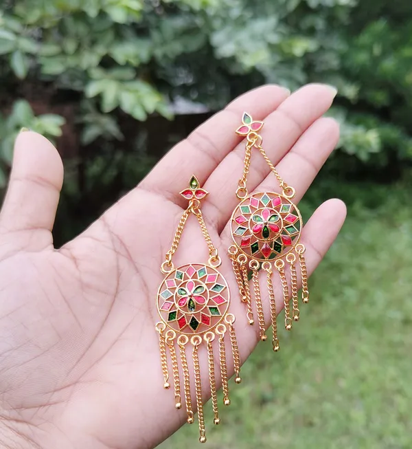 Assamese_Traditional_Red-Green_Japi_Jewellery_Set_For_Women