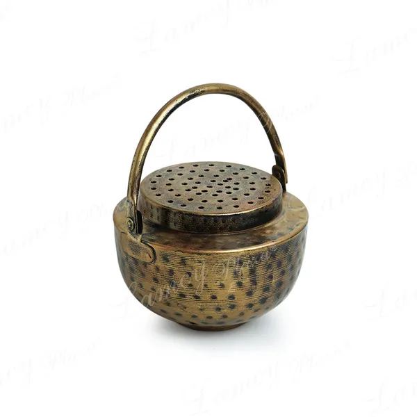 Antique_Dhoop_Dani_Pot_|_Vintage_&_Heritage_Decor_Incense_Dhoop_Holder_|_Iron_|_Round_|_Antique_Golden_Finish_|