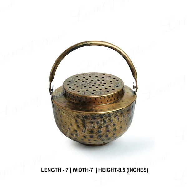 Antique_Dhoop_Dani_Pot_|_Vintage_&_Heritage_Decor_Incense_Dhoop_Holder_|_Iron_|_Round_|_Antique_Golden_Finish_|