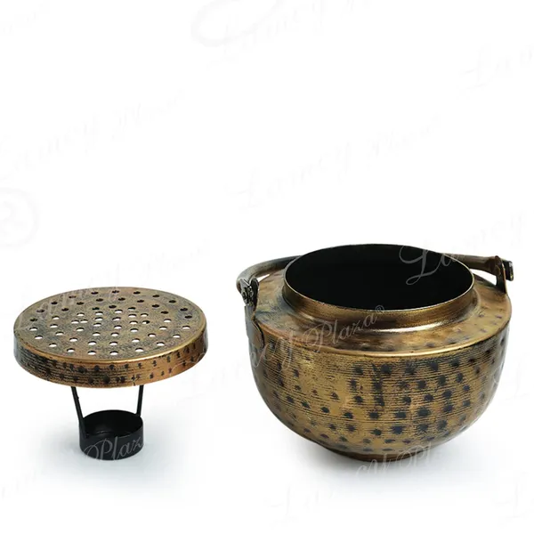 Antique_Dhoop_Dani_Pot_|_Vintage_&_Heritage_Decor_Incense_Dhoop_Holder_|_Iron_|_Round_|_Antique_Golden_Finish_|