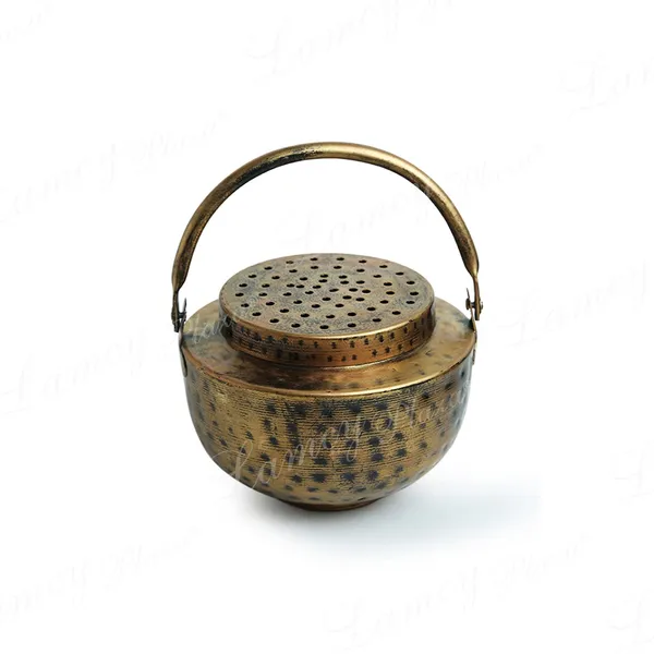 Antique_Dhoop_Dani_Pot_|_Vintage_&_Heritage_Decor_Incense_Dhoop_Holder_|_Iron_|_Round_|_Antique_Golden_Finish_|