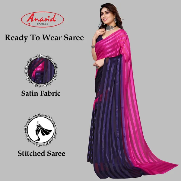 Embellished,_Striped,_Self_Design_Bollywood_Satin_Saree_(Pink,_Dark_Blue)