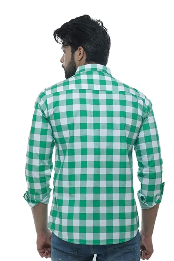 Green_Cotton_Blend_Printed_Casual_Shirt_For_Men