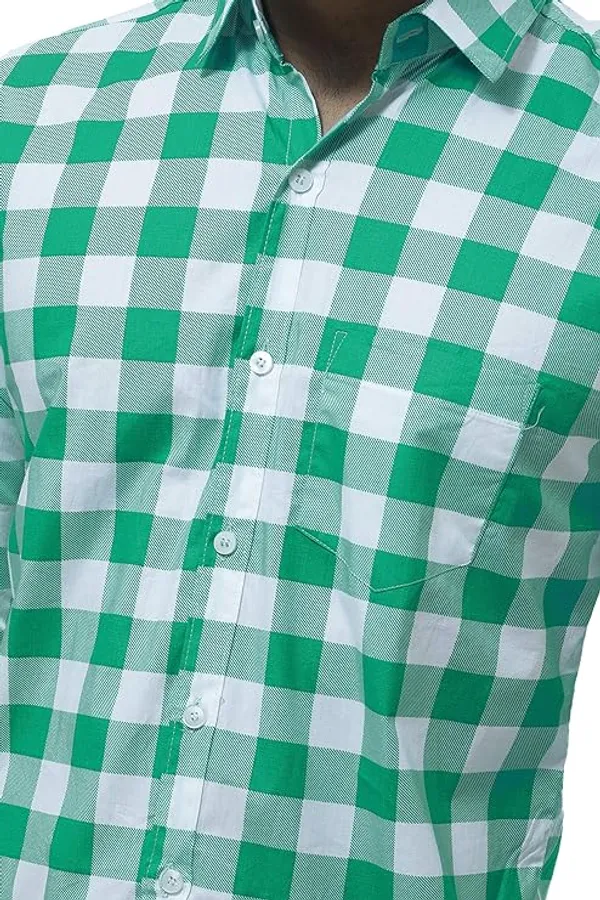 Green_Cotton_Blend_Printed_Casual_Shirt_For_Men
