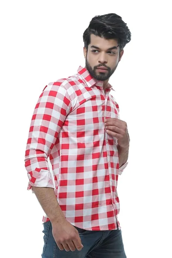 Red_Cotton_Blend_Printed_Casual_Shirt_For_Men