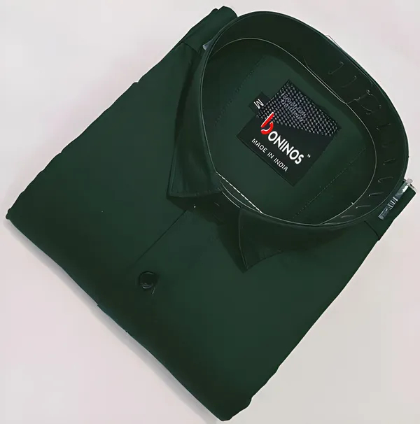 Bottle_Green_Cotton_Blend_Solid__Casual_Shirt_For_Men