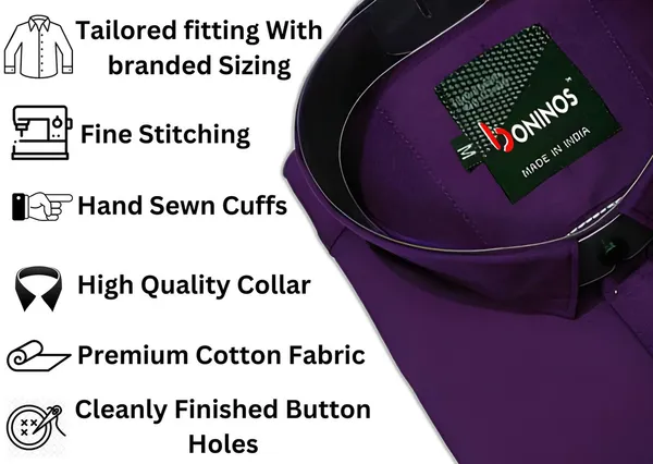 Purple_Cotton_Blend_Solid__Casual_Shirt_For_Men