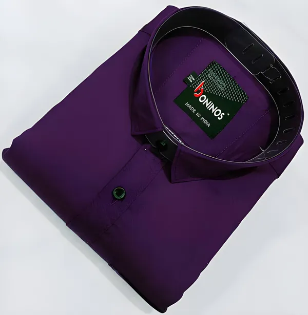 Purple_Cotton_Blend_Solid__Casual_Shirt_For_Men