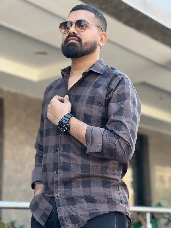 Brown_Cotton_Blend_Printed_Casual_Shirt_For_Men