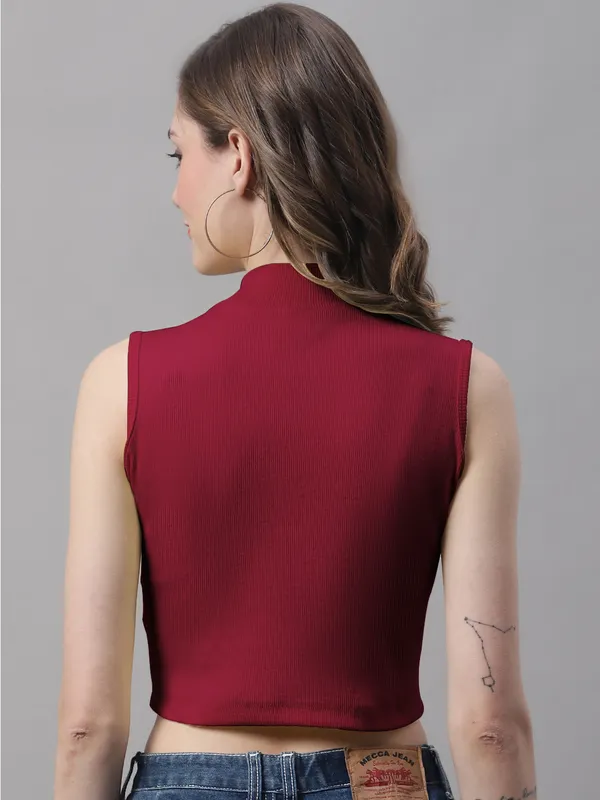 Maroon_Cotton_Rib_Turtle_Neck_Crop_Top_For_Women