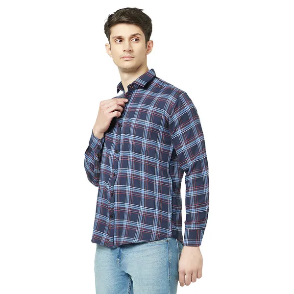 Navyblue_Cotton_Blend_Printed_Casual_Shirt_For_Men