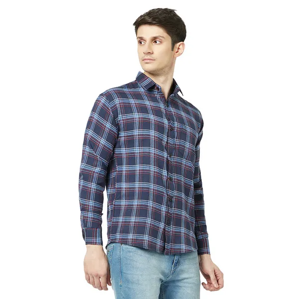 Navyblue_Cotton_Blend_Printed_Casual_Shirt_For_Men