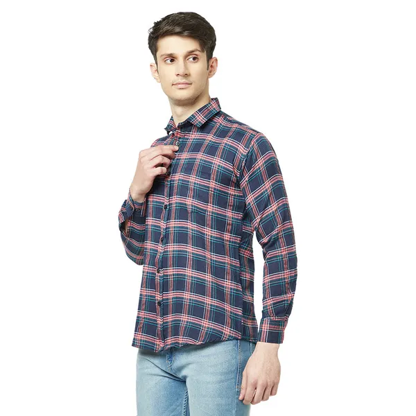 Darkblue_Cotton_Blend_Printed_Casual_Shirt_For_Men
