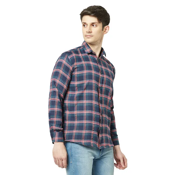 Darkblue_Cotton_Blend_Printed_Casual_Shirt_For_Men