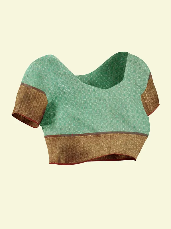 Sea_Green_Cotton_Blend_Banarasi_Sarees_For_Women