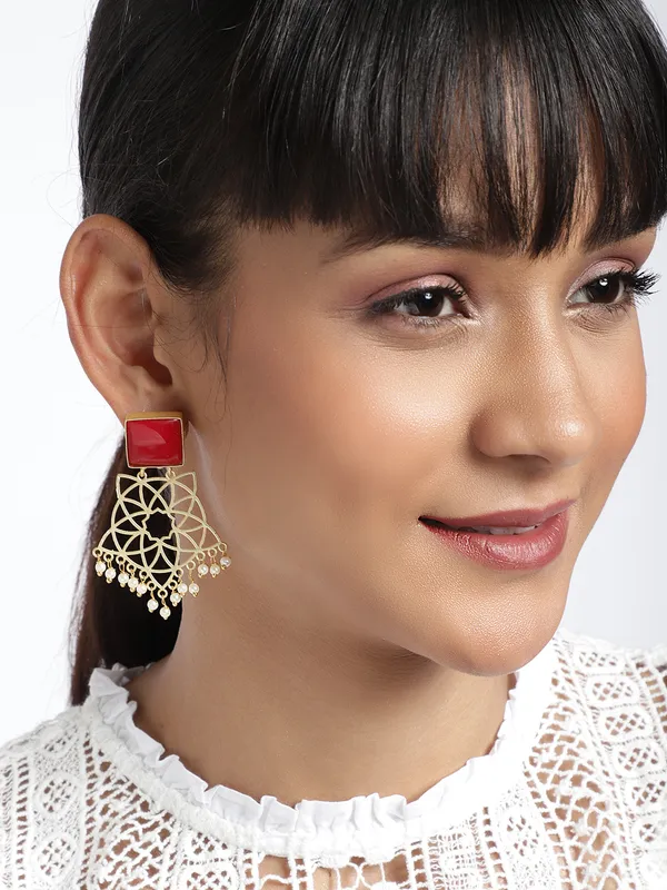 Gold-Plated__Red_Geometric_Drop_Earrings