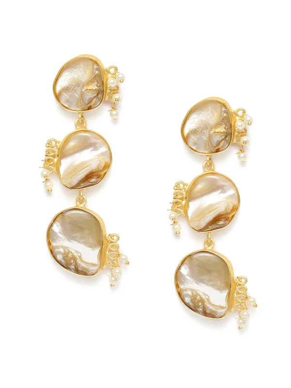 Gold-Plated__White_Contemporary_Drop_Earrings