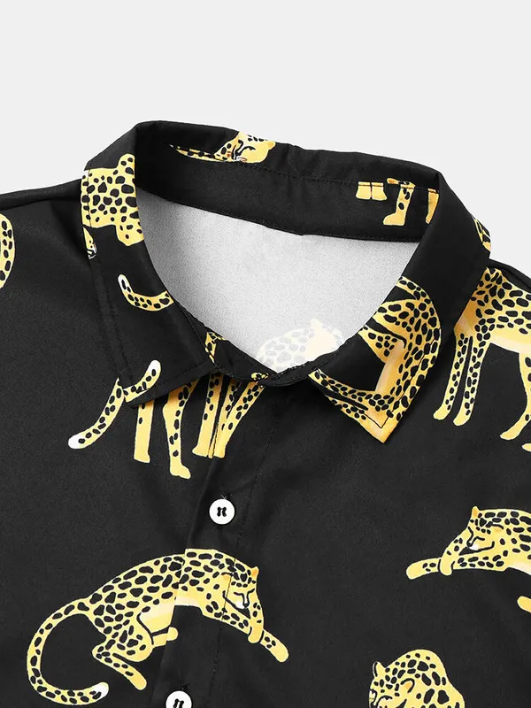 Black_Viscose_Printed_Casual_Shirt_For_Men