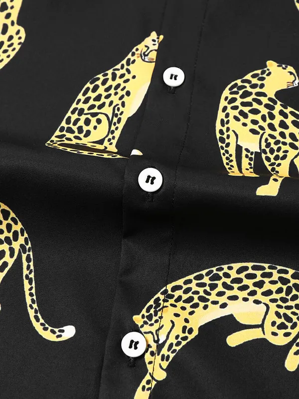 Black_Viscose_Printed_Casual_Shirt_For_Men
