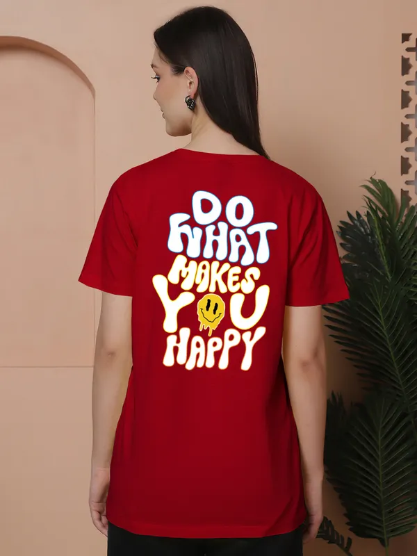 Women_Red_Do_What_Makes_You_Happy_Print_Oversized_Tshirt