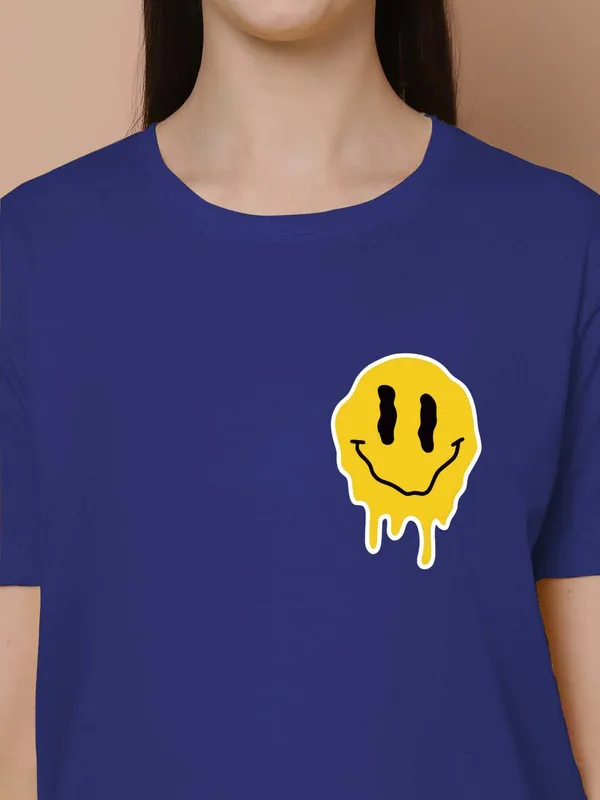 Women_Blue_Do_What_Makes_You_Happy_Print_Oversized_Tshirt