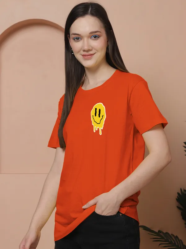 Women_Orange_Do_What_Makes_You_Happy_Print_Oversized_Tshirt