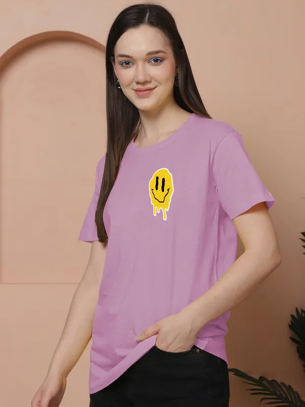 Women_Purple_Do_What_Makes_You_Happy_Print_Oversized_Tshirt