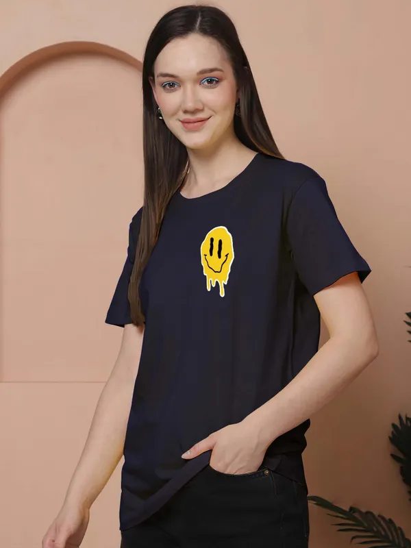 Women_Navy_Blue_Do_What_Makes_You_Happy_Print_Oversized_Tshirt