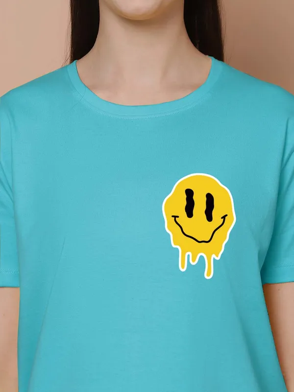 Women_Turquoise_Blue_Do_What_Makes_You_Happy_Print_Oversized_Tshirt