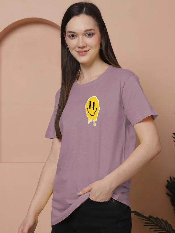 Women_Dark_Purple_Do_What_Makes_You_Happy_Print_Oversized_Tshirt