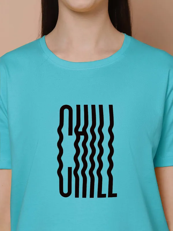 Women_Turquiose_Blue_Chill_Print_Oversized_Tshirt